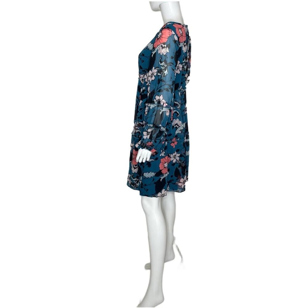 KIMI + KAI Women’s Rosie Maternity Babydoll Dress Teal Multi Floral Sz L - Picture 4 of 10